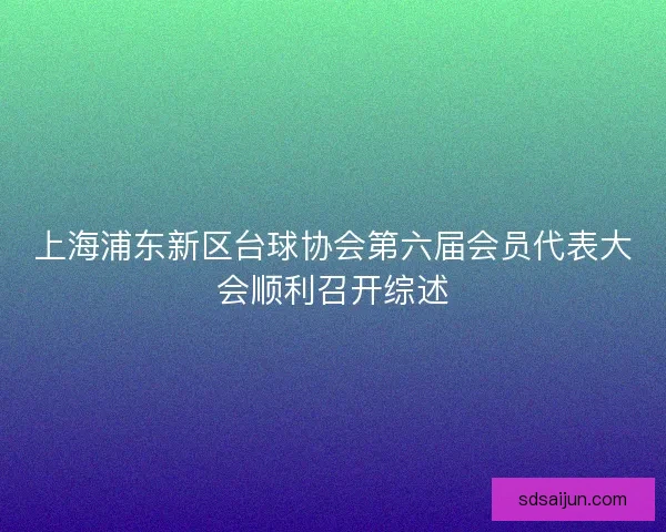 上海浦东新区台球协会第六届会员代表大会顺利召开综述